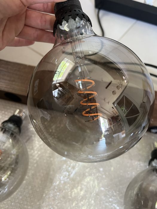 Lampa nad wyspę stół drewniana 4 zarowki IKEA ROLLSBO
