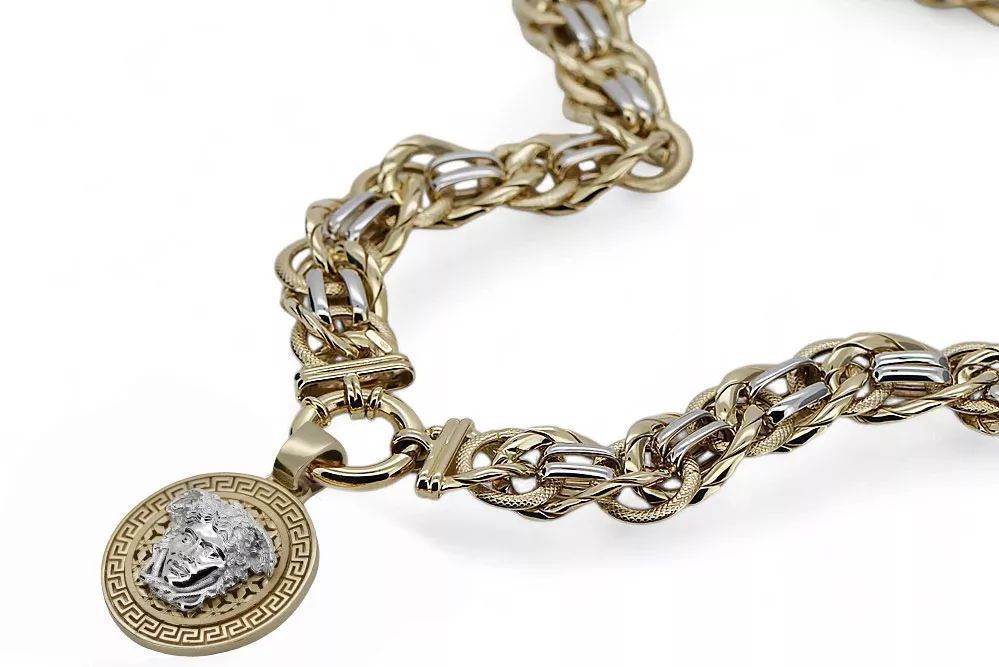 Złoty łańcuszek 14k 585 40cm-50cm zawieszka meduza cpn053yw&cfb009yw Kraków biżuteria WYJĄTKOWY!