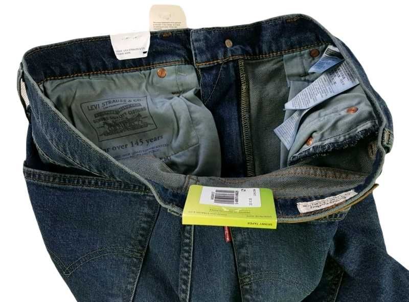 Nowe jeansy męskie Levi's Skinny Taper oryginalne Levis Flex rozmiar W33/L30