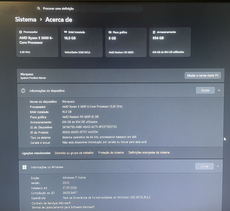 PC Gaming Completo - Ryzen 5 5600 | RX 6600 8GB | 16GB RAM | SSD 1TB