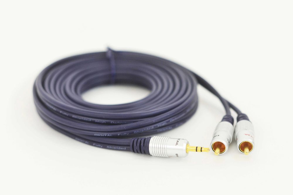 Kabel 2xRCA cinch czincz - jack 3.5 mm długość 5m