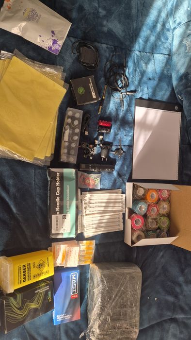 Kit Tattoo Profissional MAST PRO (como novo) + Material Completo