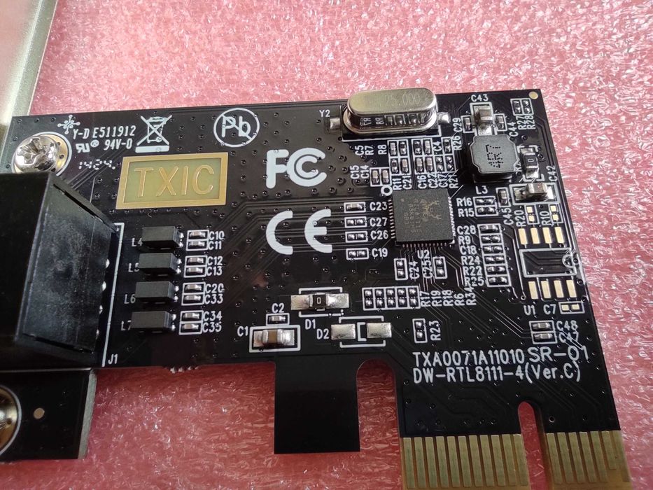 качественная гигабитная сетевая карта PCI-E TXIC (DW-RTL8111-4)