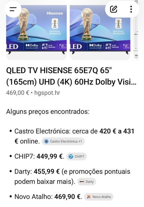 Tv Hisense QLED 65E7Q 65"