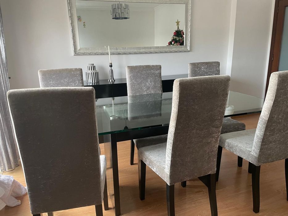 Mesa vidro  para sala sem cadeiras