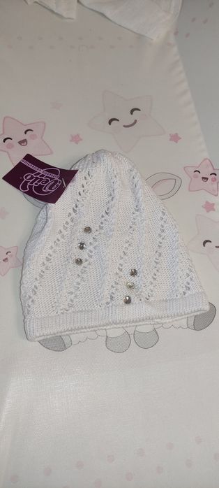 Czapeczka biała wiosna/jesień