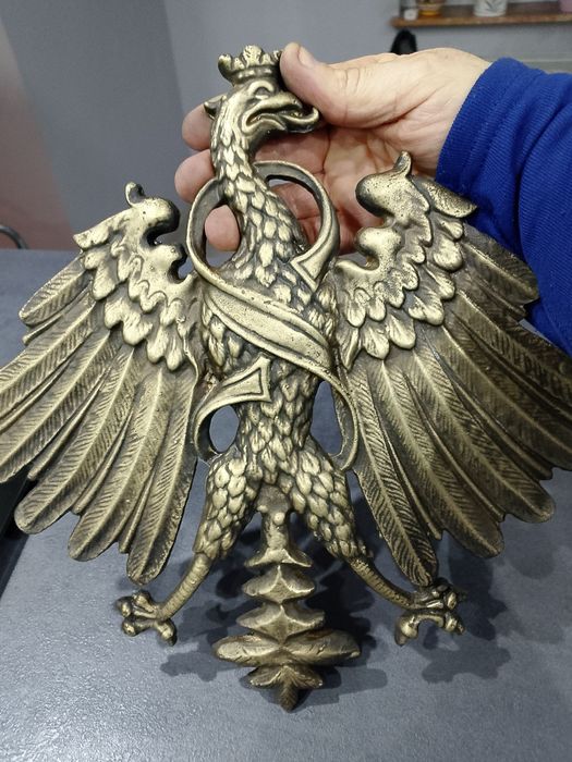 *Wyprzedaż*Duże godło Polski Króla Zygmunta Starego z brązu.