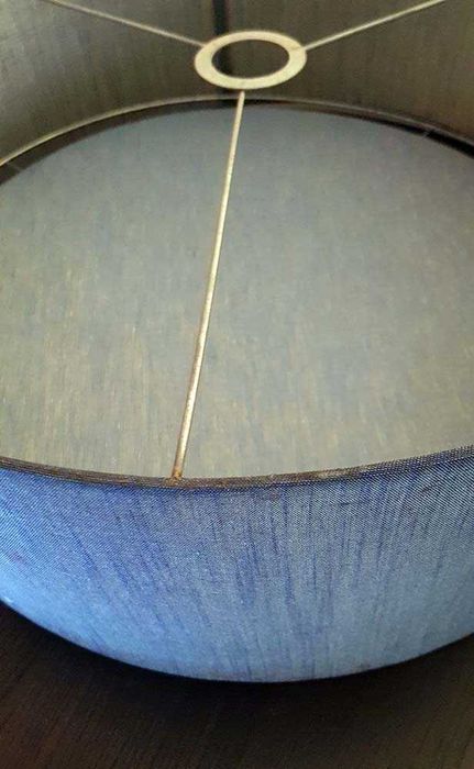 Abatjour de tecto em tela azul 55cm de diâmetro