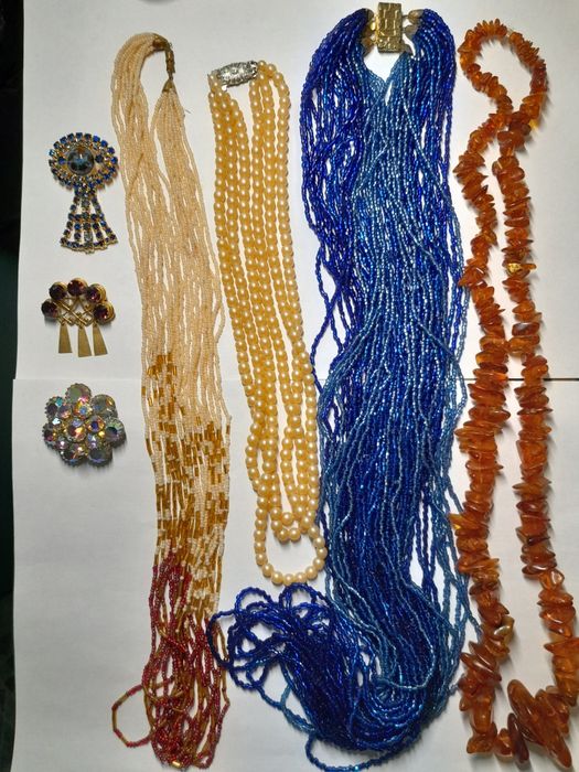 Бусы четки, запонки зажим брошки