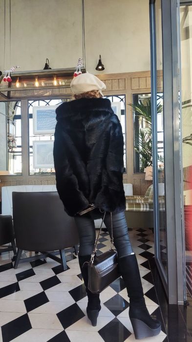 Casaco de vison luxuoso "Rainha da Neve" (Snejnaya Koroleva)