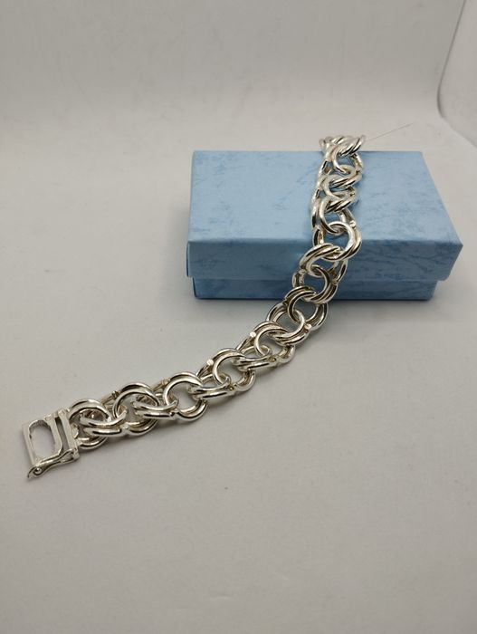 Srebrna bransoletka, Garibaldi, próba 925, długość 19 cm