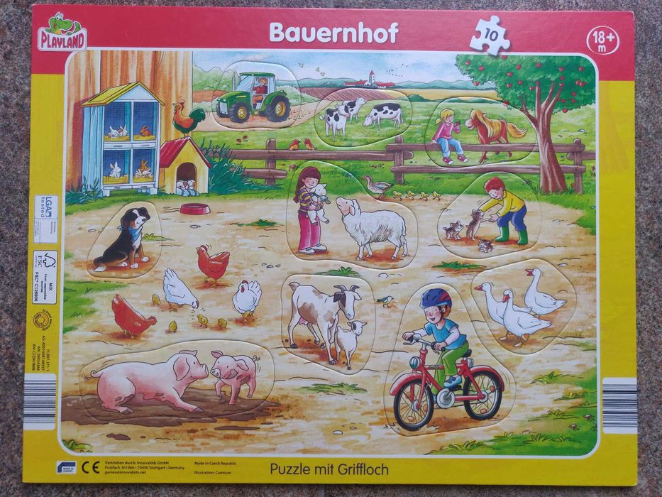 Пазл Playland Bauernhof  фермерский двор 10 элементов + подарок