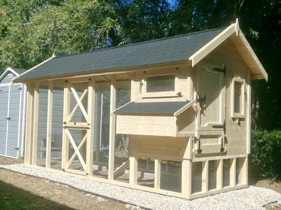 Kurnik z woliera 400x150