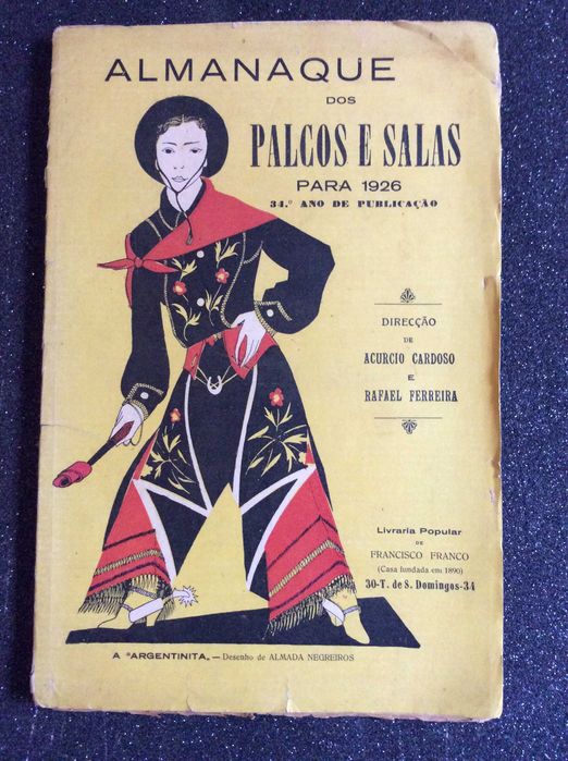 Almanaque dos palcos e salas para 1926. Escasso