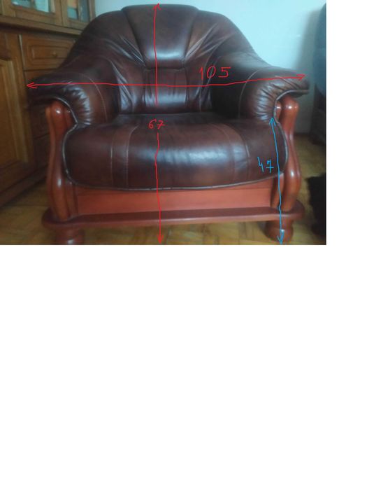 skórzany brązowy fotel