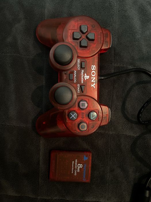 Pad Sony dualshock 2 karta pamieci clear red