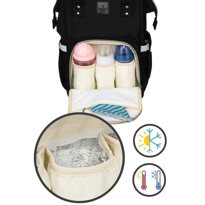 plecak miejski dla mamy z uchwytami na wózek czarny - peterson