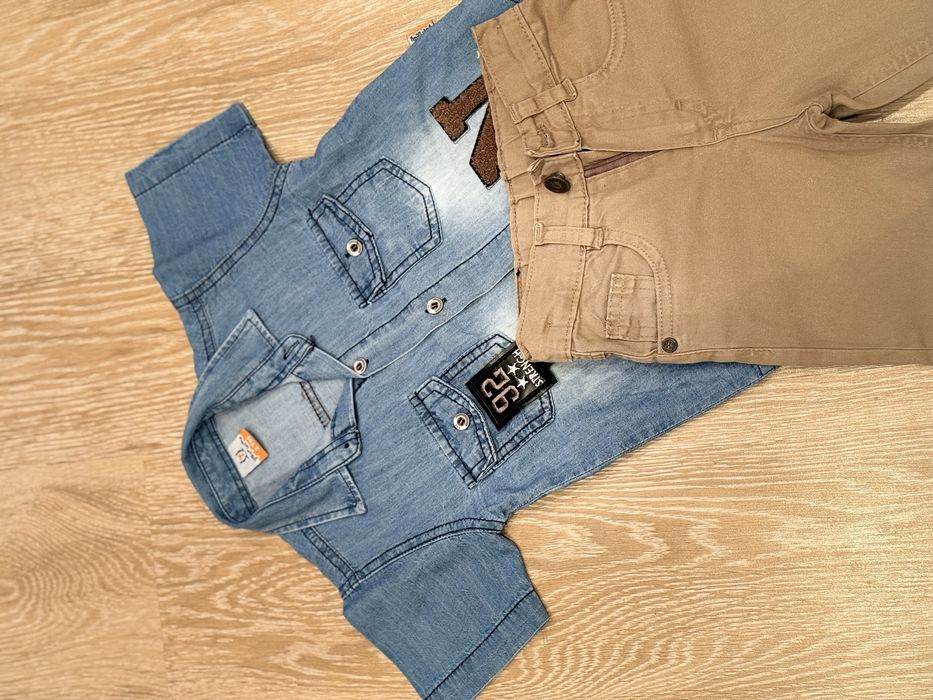 Джинси Беж та сорочка на хлопчика 2- 3 роки