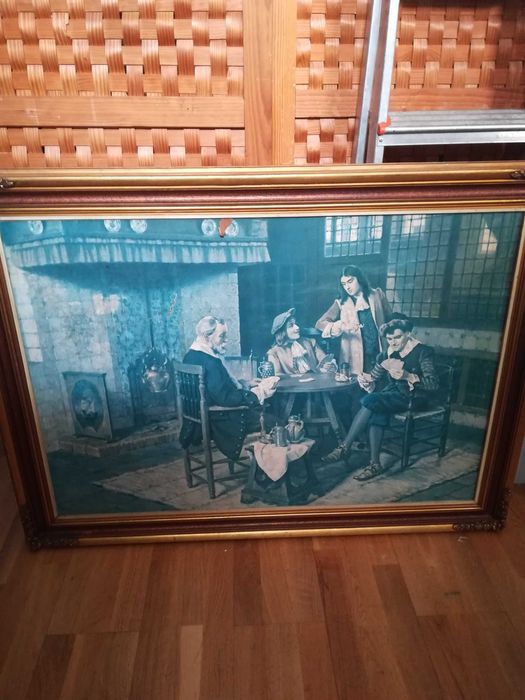 Reprodução de pintura com moldura