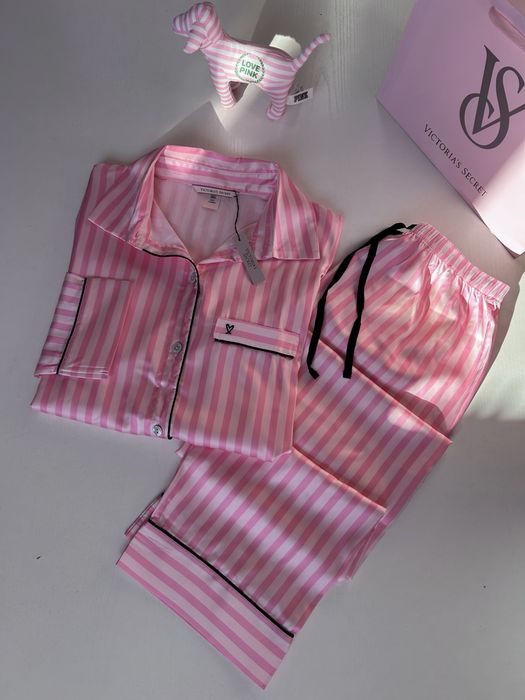 Піжама Victoriaʼs Secret бестселер рожева смужка