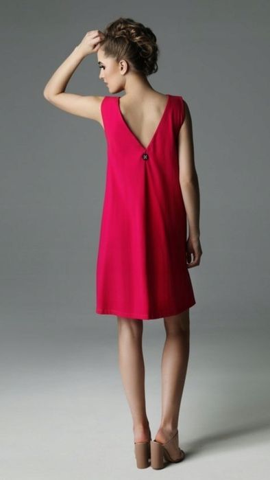 Bawełniana sukienka mini fuksja