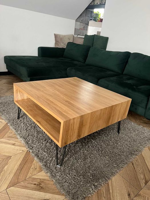 Stół kawowy dąb KWADO natural  80cm x 80cm x 40cm LITE DREWNO