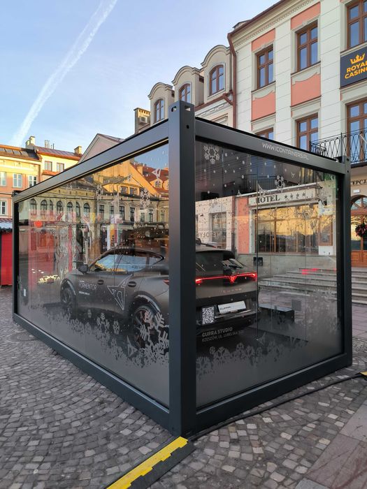 Kontener Pawilon ekspozycyjny, Handlowy, Biurowy, na samochód, targi