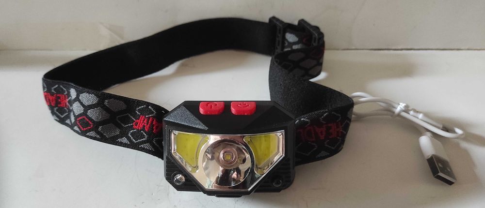 czołówka z czujnikiem ruchu, lampa czołowa, latarka