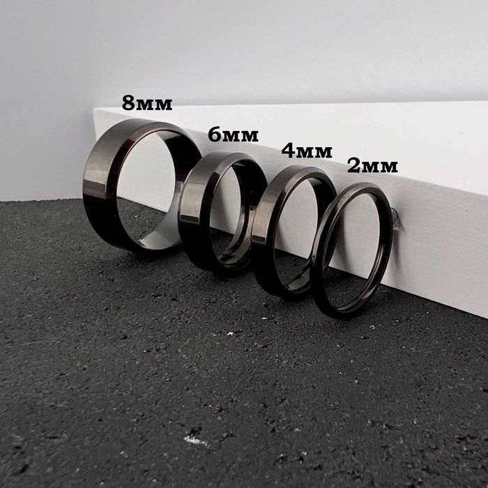 Обручка 2мм 4мм 6мм 8мм каблучка вінчальна перстень медична сталь