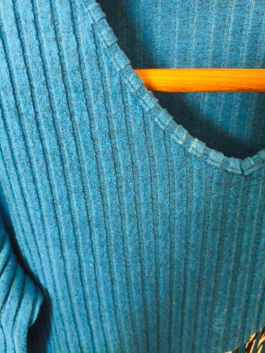 Vestido Médio Casual Azul e Padrão Assimétrico - Tamanho 2XL