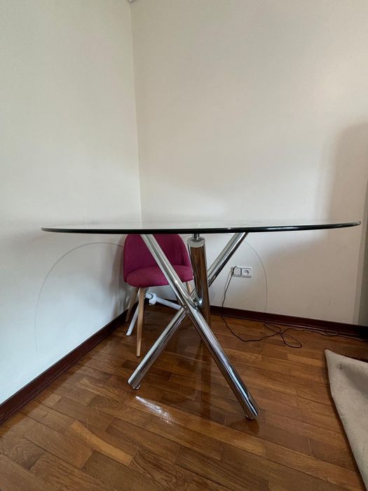 Mesa de vidro sala redonda