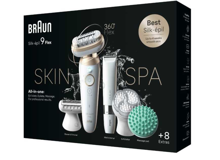 DEPILATOR BRAUN Silk-epil Flex 9  / ZESTAW XXL 8 elementów