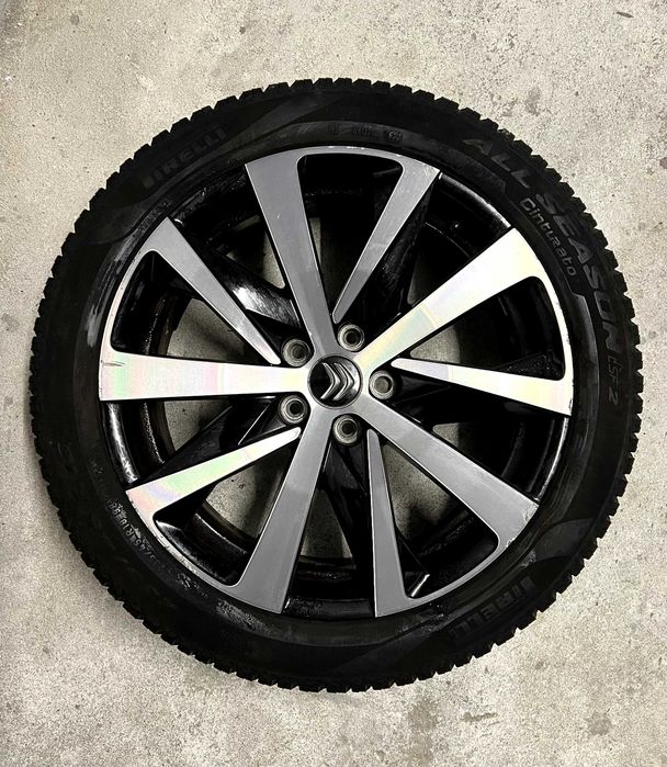 4 Jantes 18" 5x108 Peugeot/Citroen Seminovas montadas com pneus Pirelli All Season 235/45 R18.