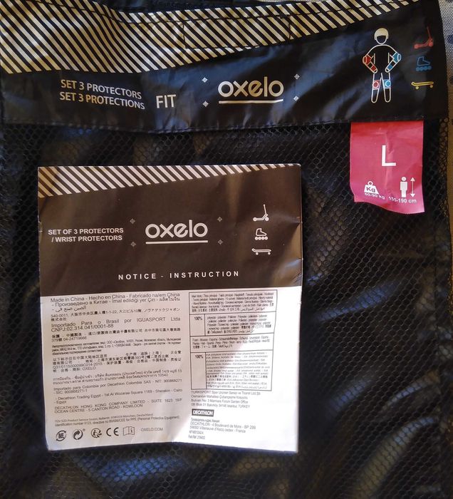 Proteções para patins, skate ou trotinete - tamanho L