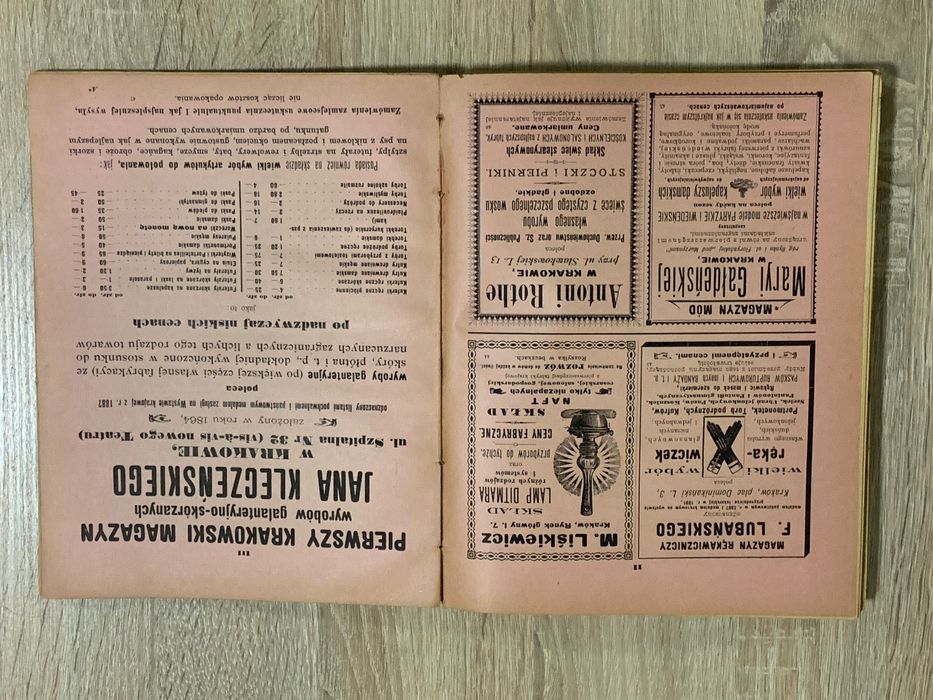 Józefa Czecha Kalendarz Krakowski na rok 1894 oryginał