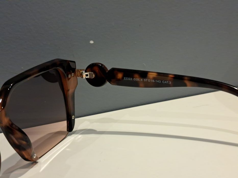 LOEWE panterkowe duże nowe okulary przeciwsłoneczne złote logo