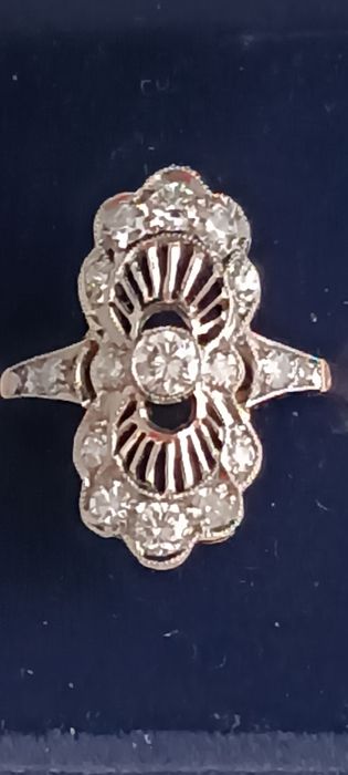 Кольцо ссср 583 з діамантами  с бриллиантами 4,58г 0,62ct р.18