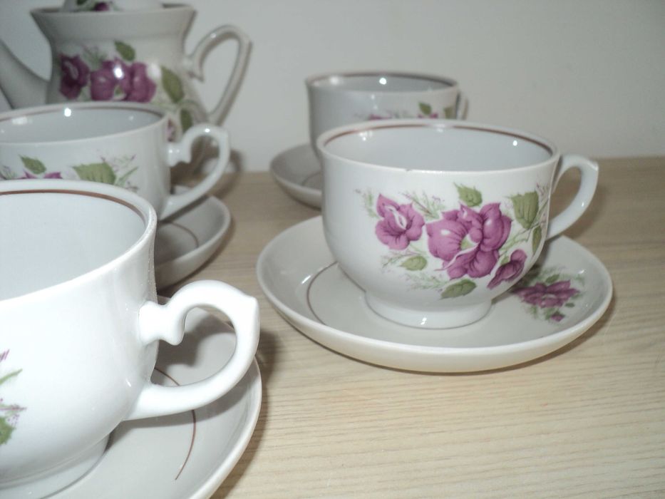 Nowy serwis kawowy 6 szt. dzbanek i cukiernica