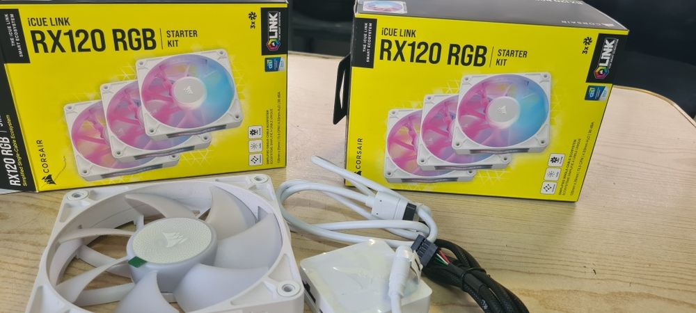 Ventoinhas corsair rgbCorsair iCUE LINK RX120 RGB Starter Kit