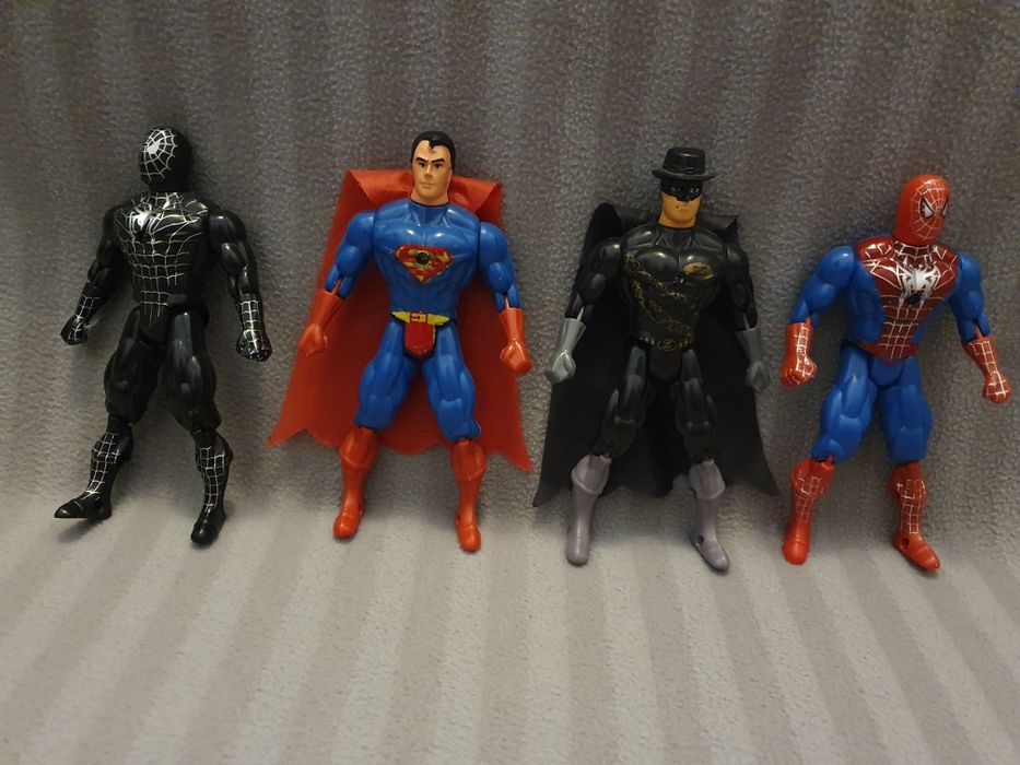 Retro figurki superbohaterów Superman Spiderman Zorro