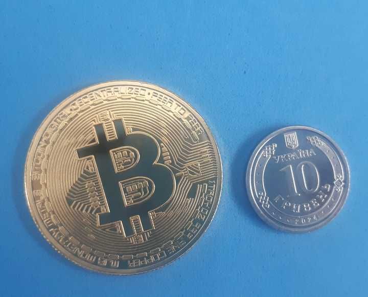 Сувенірна монета Біткоїн(Bitcoin) BTC, на подарунок в капсулі