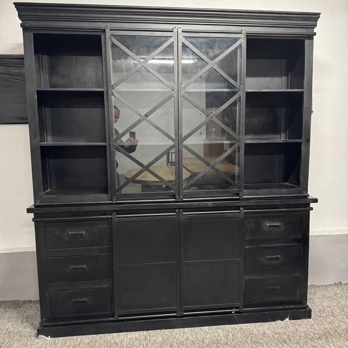 Piękny Duży czarny Kredens styl LOFT Big Black ost sztuka MEGA CENA