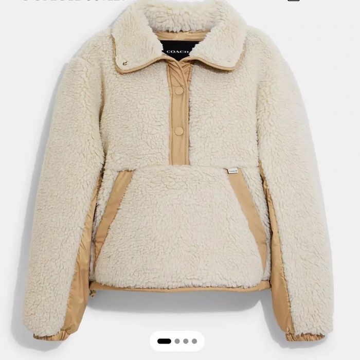 анорак Coach Sherpa Pull Over In Recycled Polyester тоді плюшева куртка хс
