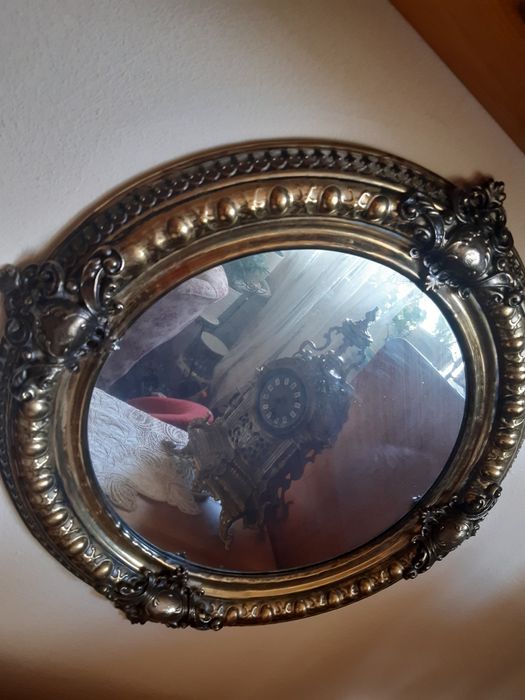 Okazja Piękne pałacowe lustro w mosiężnej ramie