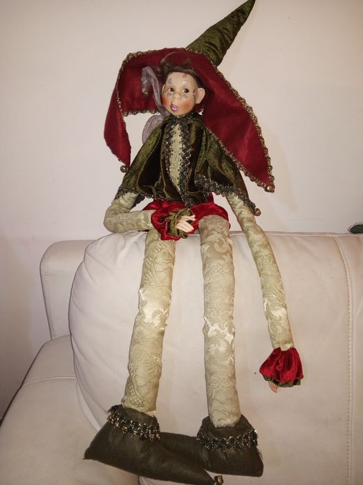 Elfo de 1m, gigante, com corda costas, musical (Xmas)