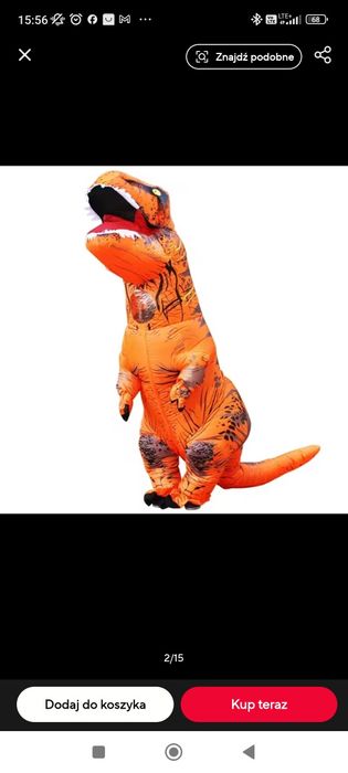 Dinozaur Dinosaur kosium na Halloween Nowy nieuzywany