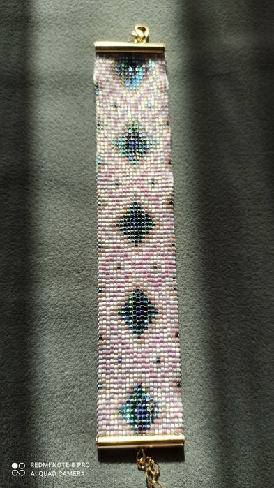 Różowa bransoletka z koralików Miyuki. Handmade