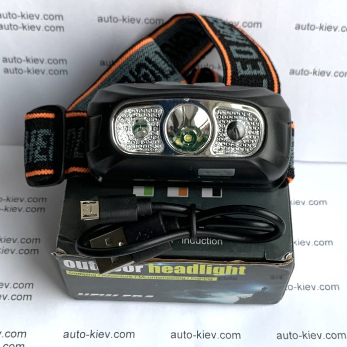 Фонарь налобный аккумуляторный с сенсорным управлением
