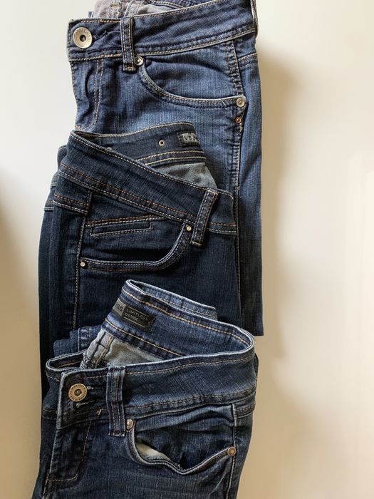 Zestaw 3 par jesnsów xs