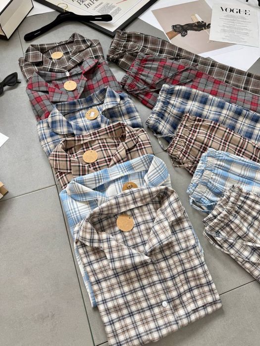 Пижама женская фланель в клетку/піжама в клітку